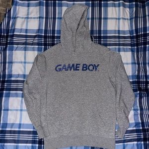 Nintendo Gameboy Gray Hoodie Sz XS